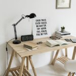 workspace, wooden table, lamp, book, motivation, inspiration, digital devices, digital, devices, tablet, mobile phone, notepad, clock, time, watch, stack, books, magazine, seat, chair, sit, minimal, objects, indoors, lifestyle